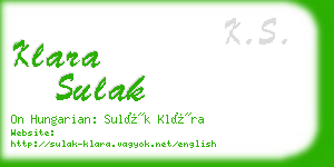 klara sulak business card